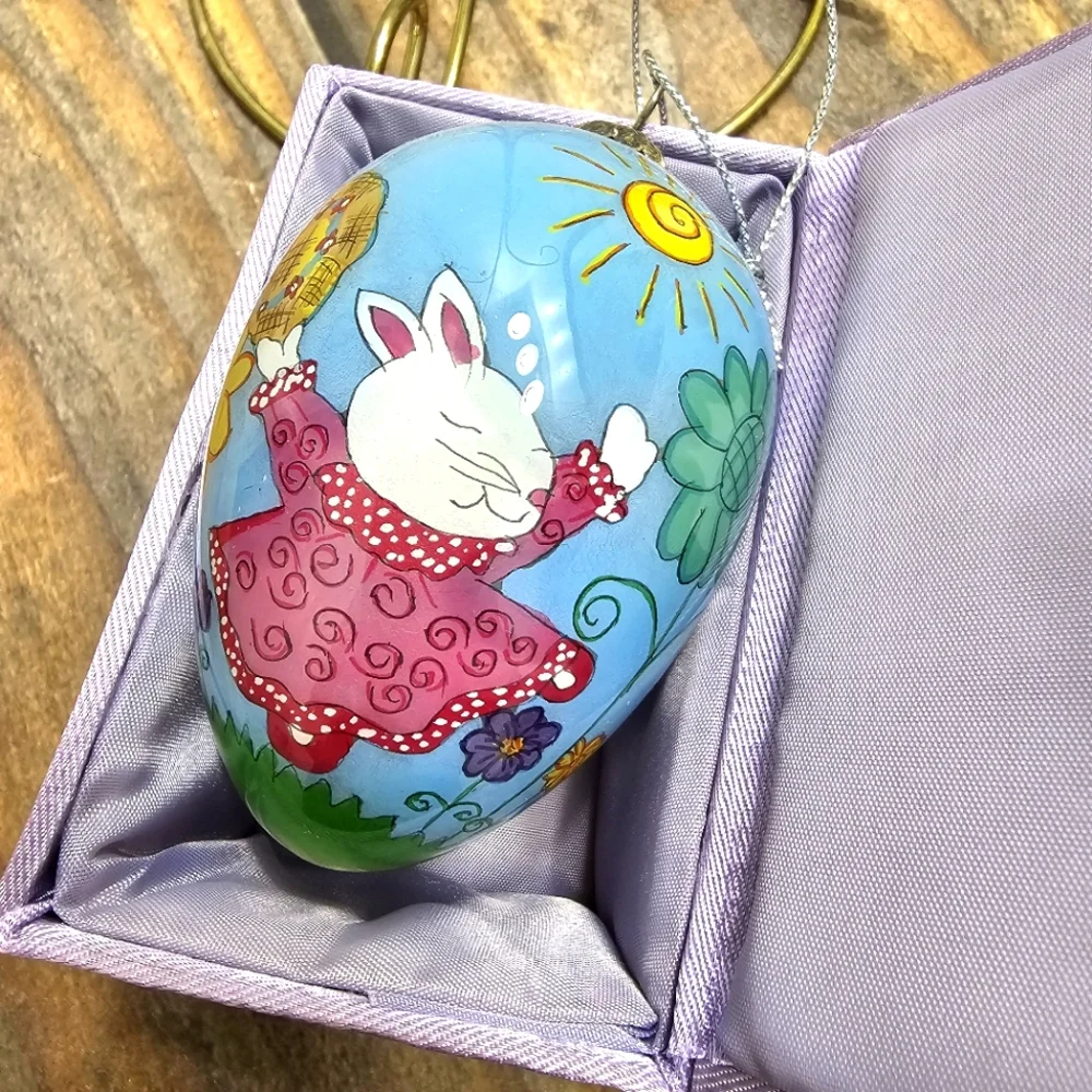 Pier 1 Imports Li Bien Henry Bunny Easter Egg Glass Ornament Handpainted 2020